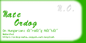 mate ordog business card